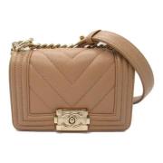 Pre-owned Leather crossbody-bags Chanel Vintage , Beige , Dames