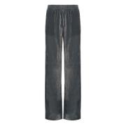 Blauwe Fluweel Wijde Pijp Broek Cruna , Gray , Dames