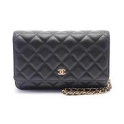 Pre-owned Leather crossbody-bags Chanel Vintage , Black , Dames