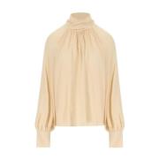 Zijdeblend Boterblouse Federica Tosi , Beige , Dames