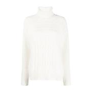 Witte Wol Raglan Trui Eleventy , White , Dames