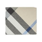 Geruite Bi-Fold Portemonnee Burberry , Beige , Unisex