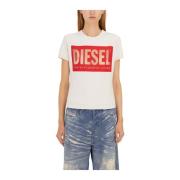 Katoenen Malun T-shirt Diesel , White , Dames