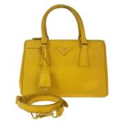 Pre-owned Leather totes Prada Vintage , Yellow , Dames