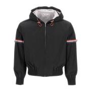 Windbreaker Jack met Tricolor Inzetstukken Thom Browne , Black , Heren