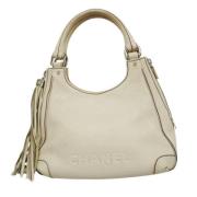 Pre-owned Leather chanel-bags Chanel Vintage , White , Dames