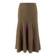 Merino Wol Wijd Bruine Rok Khaite , Brown , Dames