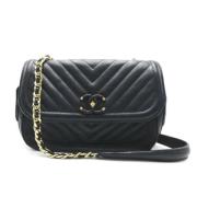 Pre-owned Leather chanel-bags Chanel Vintage , Blue , Dames