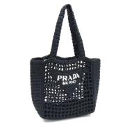 Pre-owned Raffia shoulder-bags Prada Vintage , Black , Dames