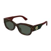 Stijlvolle zonnebril met Havana-frame Gucci , Brown , Unisex