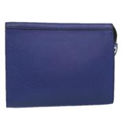 Pre-owned Leather clutches Louis Vuitton Vintage , Blue , Dames