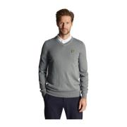 V-hals Golf Pullover Gebreid Lyle & Scott , Blue , Heren