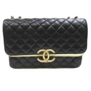 Pre-owned Leather chanel-bags Chanel Vintage , Black , Dames