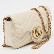 Pre-owned Leather shoulder-bags Gucci Vintage , White , Dames