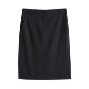 Knielange wollen rok met zakken Aspesi , Gray , Dames