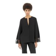 Blouse met kanten manchetten Chloé , Black , Dames