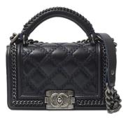 Pre-owned Leather chanel-bags Chanel Vintage , Blue , Dames