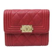 Pre-owned Leather wallets Chanel Vintage , Red , Dames