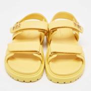 Pre-owned Leather sandals Dior Vintage , Yellow , Dames