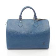 Pre-owned Leather handbags Louis Vuitton Vintage , Blue , Dames