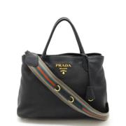 Pre-owned Leather handbags Prada Vintage , Black , Dames