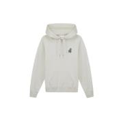 Minimalistische Logo Hoodie voor Comfort en Stijl Olaf Hussein , Beige...