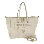 Pre-owned Leather totes Louis Vuitton Vintage , White , Dames