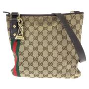 Pre-owned Canvas crossbody-bags Gucci Vintage , Beige , Dames