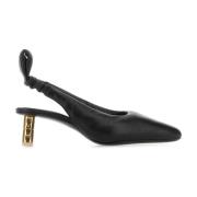 Zwarte Puffy Leren Pumps Boyy , Black , Dames