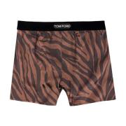 Zijden Boxer met Logoprint Tom Ford , Brown , Heren