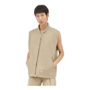 Twill Crewneck Vest met Zakken Dickies , Beige , Heren