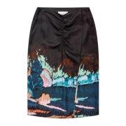 Rok met Landschapsprint en Gerimpeld Detail Munthe , Multicolor , Dame...