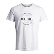 Blauw Kortemouw Grafisch T-shirt Jack & Jones , White , Heren