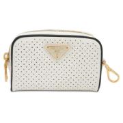 Pre-owned Leather pouches Prada Vintage , White , Dames