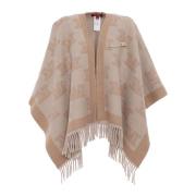 Beige Poncho Jas Frinestd Stijl Max Mara Studio , Beige , Dames