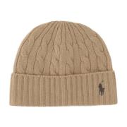 Gevlochten wollen blend muts met logo Polo Ralph Lauren , Beige , Here...