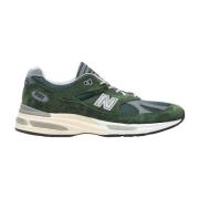 Suède Mesh Sneakers Logo Borduurwerk New Balance , Green , Heren