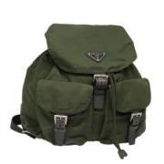 Pre-owned Nylon backpacks Prada Vintage , Green , Dames