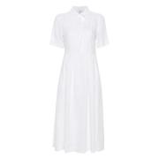 Casual Wit Linnen Midi Jurk Eleventy , White , Dames