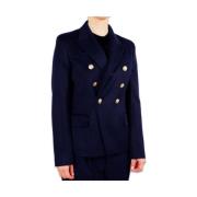 Blauw Wollen Pak & Blazer Made in Italia , Blue , Dames