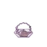 Lavendel Metallic Mini Handtas Ganni , Purple , Dames