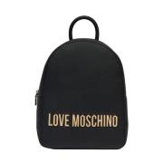 Zwarte Logo Basic Rugzak Love Moschino , Black , Dames