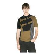 Patchwork Polo Shirt GmbH , Green , Heren