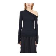 Geribbelde Modal Top Andrea Ya’aqov , Black , Dames