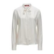 Elegante Zijden Witte Blouse Max Mara Studio , White , Dames