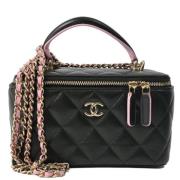 Pre-owned Leather chanel-bags Chanel Vintage , Black , Dames