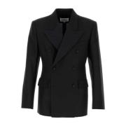 Klassieke Zwarte Wollen Blazer Maison Margiela , Black , Heren