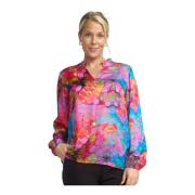 Kleurrijke Print Lange Mouw Blouse 2-Biz , Multicolor , Dames