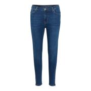 Hoge Slim Blauwe Jeans 7/8 Lengte My Essential Wardrobe , Blue , Dames