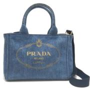 Pre-owned Denim handbags Prada Vintage , Blue , Dames